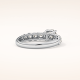 0.54 CT Round Shaped Pave Moissanite Engagement Ring