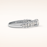0.54 CT Round Shaped Pave Moissanite Engagement Ring