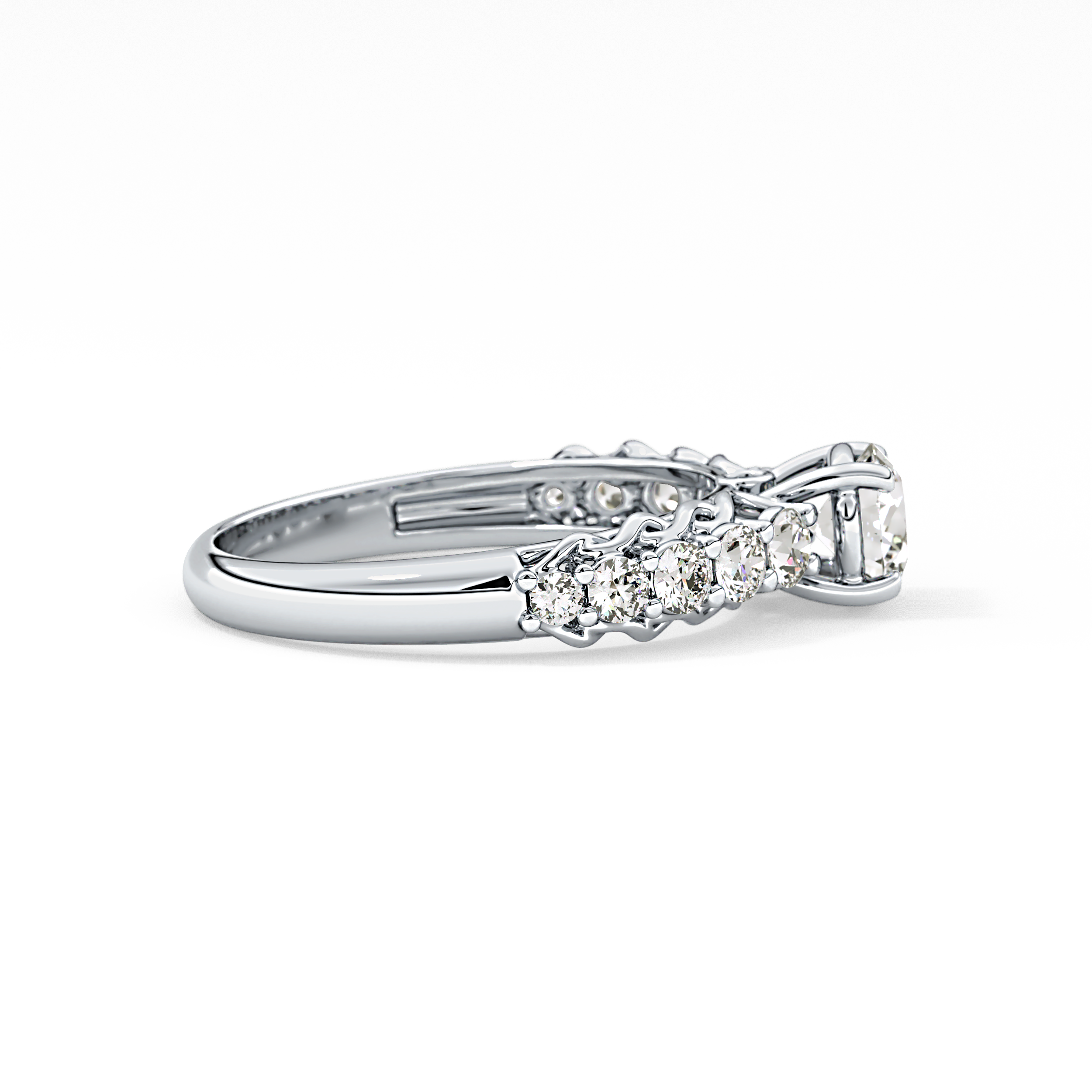 Round Pave Lab Grown Diamond Engagement Ring