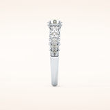 0.54 CT Round Shaped Pave Moissanite Engagement Ring