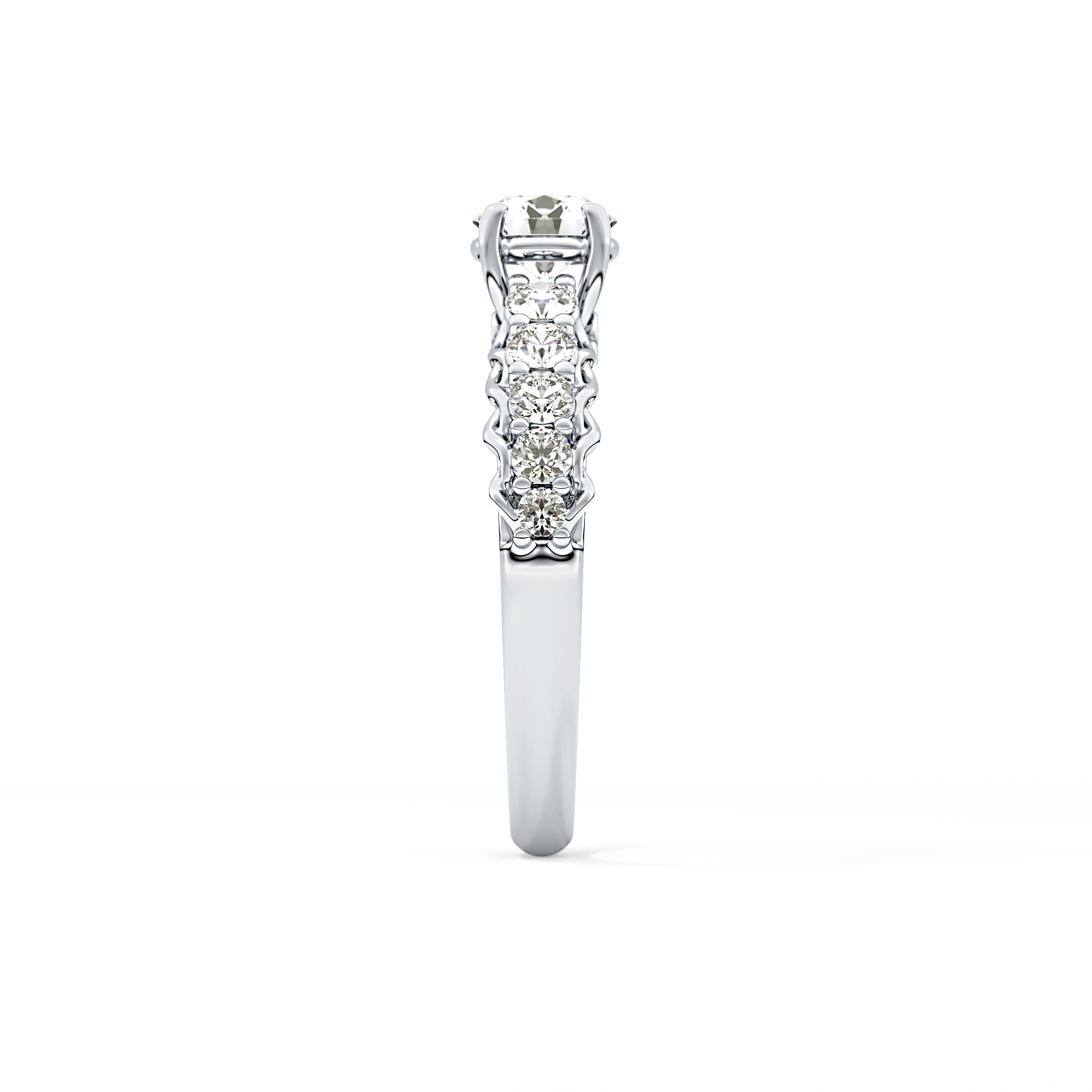 Round Pave Lab Grown Diamond Engagement Ring