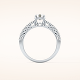 0.54 CT Round Shaped Pave Moissanite Engagement Ring