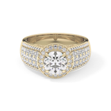Round Halo & Triple Pave Lab Grown Diamond Engagement Ring
