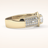 1.51 CT Round Shaped Halo & Triple Pave Moissanite Engagement Ring