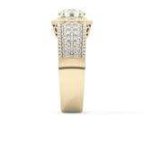 Round Halo & Triple Pave Lab Grown Diamond Engagement Ring