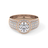 Round Halo & Triple Pave Lab Grown Diamond Engagement Ring