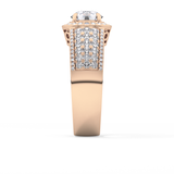 Round Halo & Triple Pave Lab Grown Diamond Engagement Ring