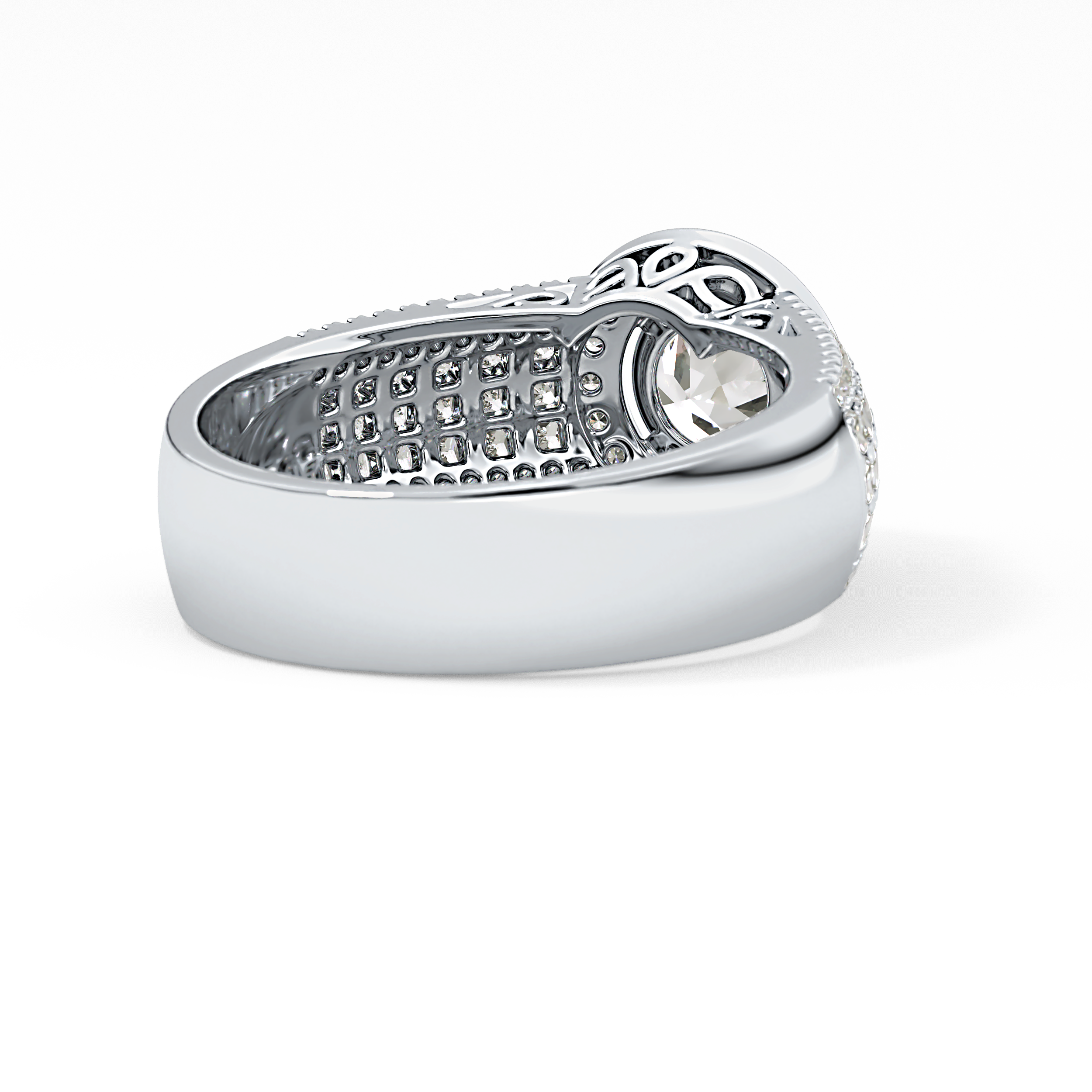 Round Halo & Triple Pave Lab Grown Diamond Engagement Ring