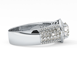 Round Halo & Triple Pave Lab Grown Diamond Engagement Ring