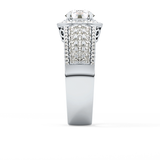 Round Halo & Triple Pave Lab Grown Diamond Engagement Ring