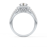 Round Halo & Triple Pave Lab Grown Diamond Engagement Ring