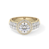 Round Halo & Double Pave Lab Grown Diamond Engagement Ring