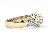 Round Halo & Double Pave Lab Grown Diamond Engagement Ring