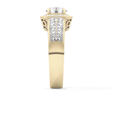 Round Halo & Double Pave Lab Grown Diamond Engagement Ring