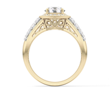 Round Halo & Double Pave Lab Grown Diamond Engagement Ring