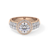 Round Halo & Double Pave Lab Grown Diamond Engagement Ring