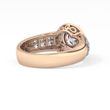Round Halo & Double Pave Lab Grown Diamond Engagement Ring
