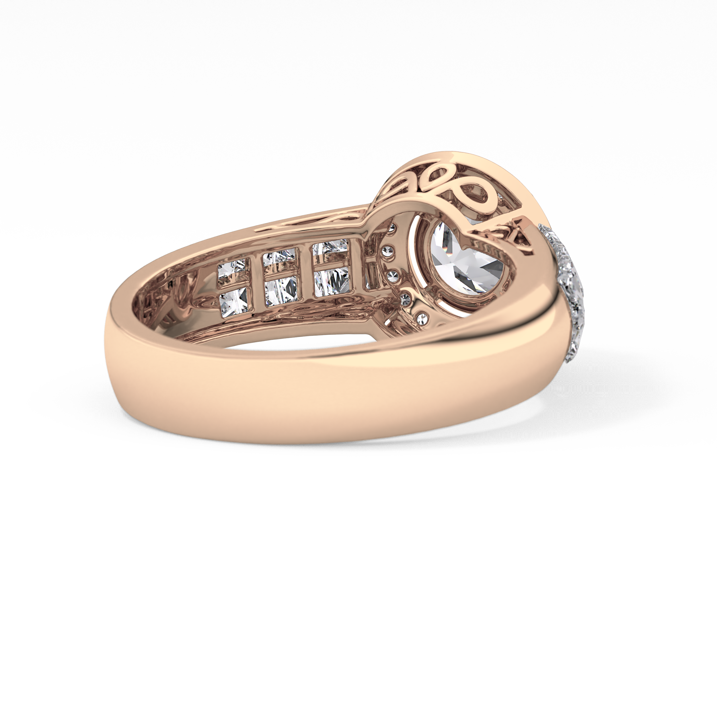 Round Halo & Double Pave Lab Grown Diamond Engagement Ring