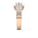 Round Halo & Double Pave Lab Grown Diamond Engagement Ring