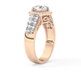 Round Halo & Double Pave Lab Grown Diamond Engagement Ring