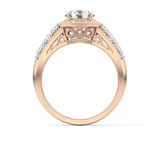 Round Halo & Double Pave Lab Grown Diamond Engagement Ring