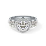 Round Halo & Double Pave Lab Grown Diamond Engagement Ring