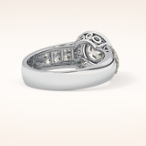 1.51 CT Round Shaped Halo & Double Pave Moissanite Engagement Ring
