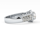 Round Halo & Double Pave Lab Grown Diamond Engagement Ring