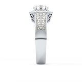 Round Halo & Double Pave Lab Grown Diamond Engagement Ring