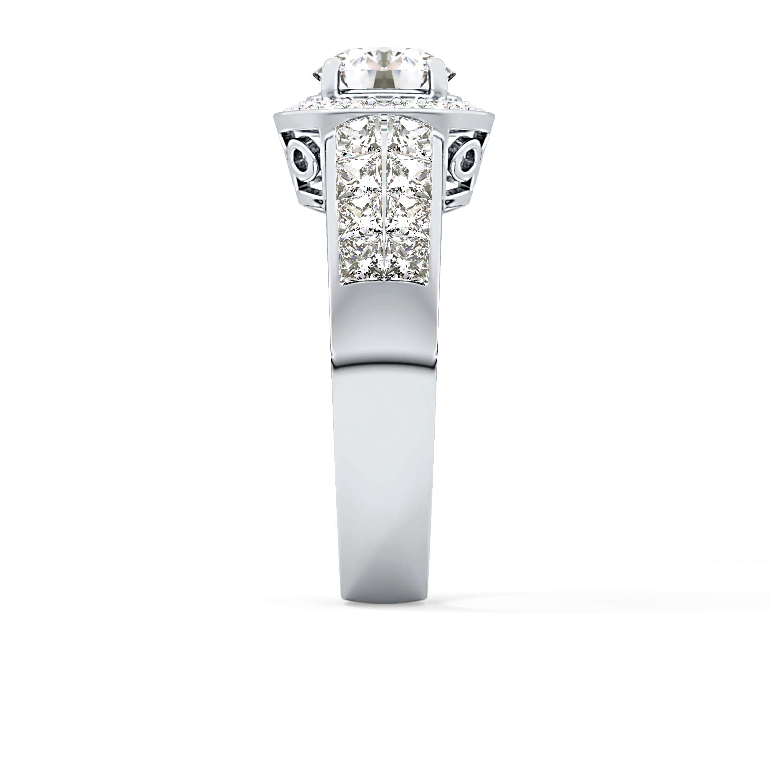 Round Halo & Double Pave Lab Grown Diamond Engagement Ring