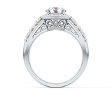 Round Halo & Double Pave Lab Grown Diamond Engagement Ring