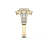 Marquise Double Halo & Pave Lab Grown Diamond Engagement Ring