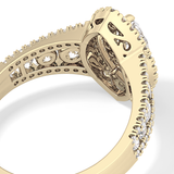 Marquise Double Halo & Pave Lab Grown Diamond Engagement Ring