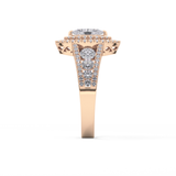 Marquise Double Halo & Pave Lab Grown Diamond Engagement Ring