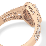 Marquise Double Halo & Pave Lab Grown Diamond Engagement Ring