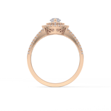 Marquise Double Halo & Pave Lab Grown Diamond Engagement Ring