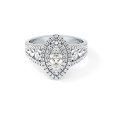 Marquise Double Halo & Pave Lab Grown Diamond Engagement Ring