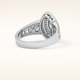 0.45 CT Marquise Shaped Double Halo & Pave Moissanite Engagement Ring