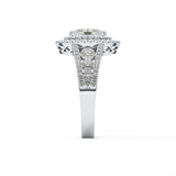 Marquise Double Halo & Pave Lab Grown Diamond Engagement Ring
