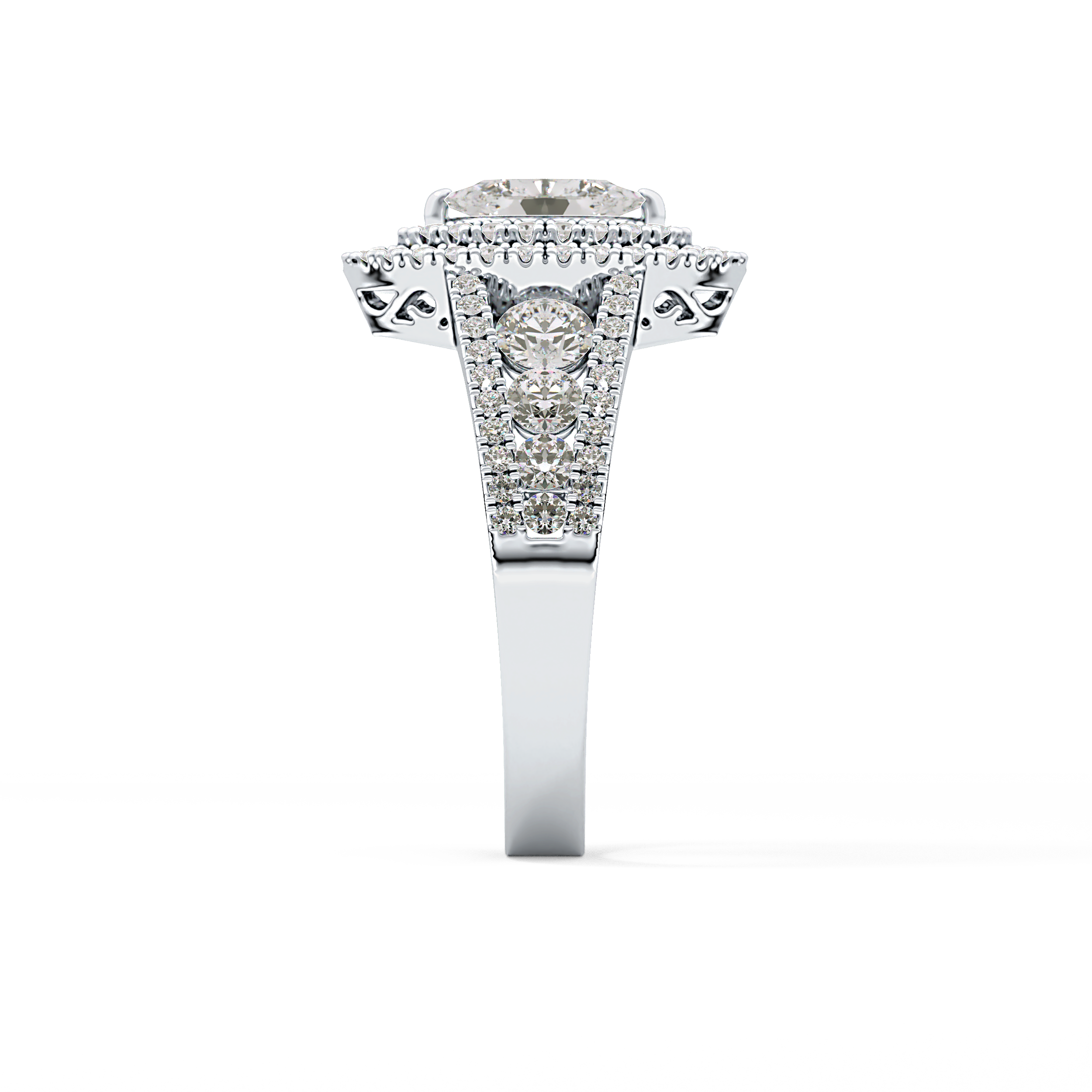 Marquise Double Halo & Pave Lab Grown Diamond Engagement Ring