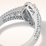 0.45 CT Marquise Shaped Double Halo & Pave Moissanite Engagement Ring