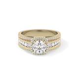 Round Halo & Triple Pave Lab Grown Diamond Engagement Ring