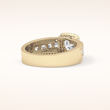 0.79 CT Round Shaped Halo & Triple Pave Moissanite Engagement Ring