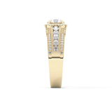 Round Halo & Triple Pave Lab Grown Diamond Engagement Ring