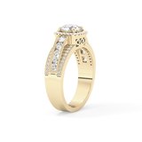 Round Halo & Triple Pave Lab Grown Diamond Engagement Ring