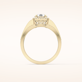 0.79 CT Round Shaped Halo & Triple Pave Moissanite Engagement Ring
