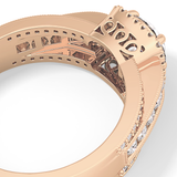 Round Halo & Triple Pave Lab Grown Diamond Engagement Ring