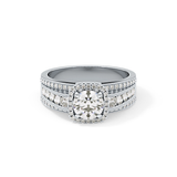 Round Halo & Triple Pave Lab Grown Diamond Engagement Ring