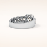 0.79 CT Round Shaped Halo & Triple Pave Moissanite Engagement Ring