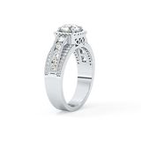 Round Halo & Triple Pave Lab Grown Diamond Engagement Ring